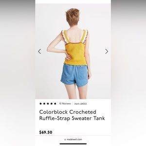 Madewell Crochete Ruffle Strap Sweater Tank
